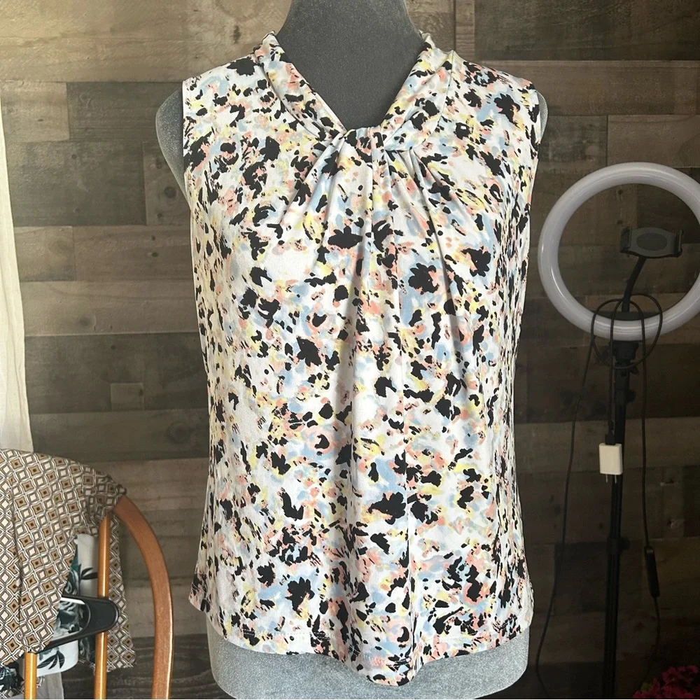 Calvin Klein Multicolor Patterned Blouse - Picture 1 of 8